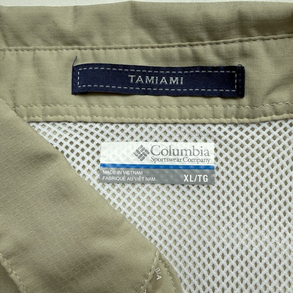 Columbia PFG Men's XL Tamiami II Long Sleeve Fishing Shirt - Fossil / Khaki - Picture 13 of 15